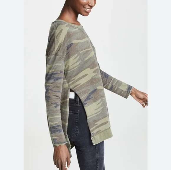 Z Supply Camo Print The Weekender Pullover XS - Picture 2 of 12